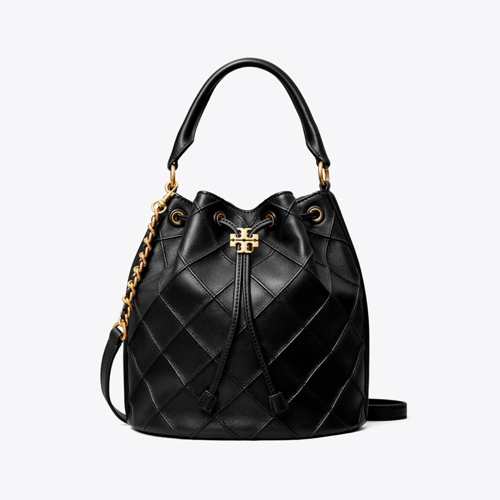 Tory Burch Black Soft Fleming Bucket Bag